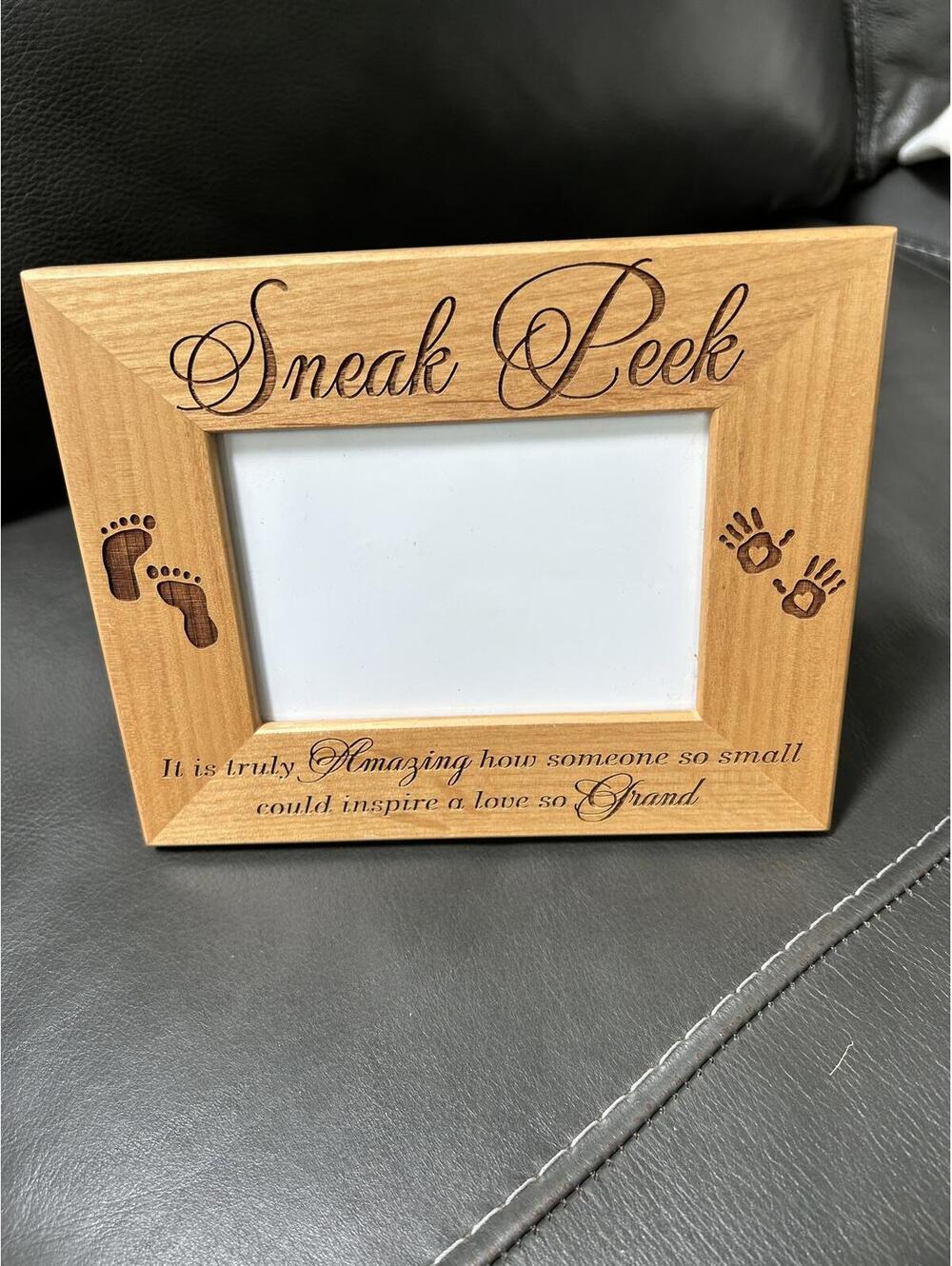 Personalized Sneak Peek Sonogram Photo Frame by Kate Posn